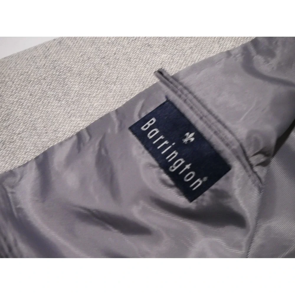 Barrington Men 42S Blazer 100% Pure Silk Sport Coat Gray Textured 2Button Jacket